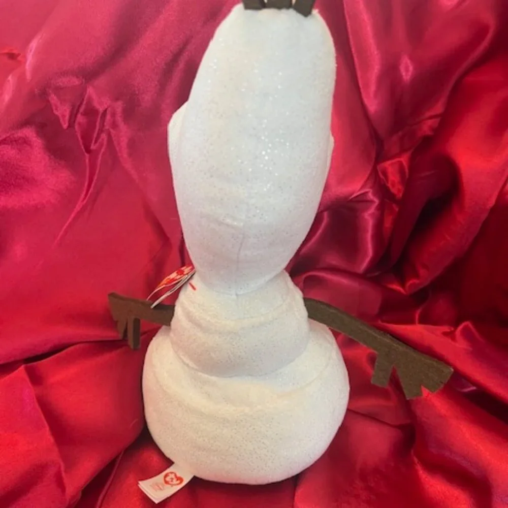 Ty Sparkle Beanie Baby Olaf the Snowman plush‎ toy DISNEY with Santa hat
